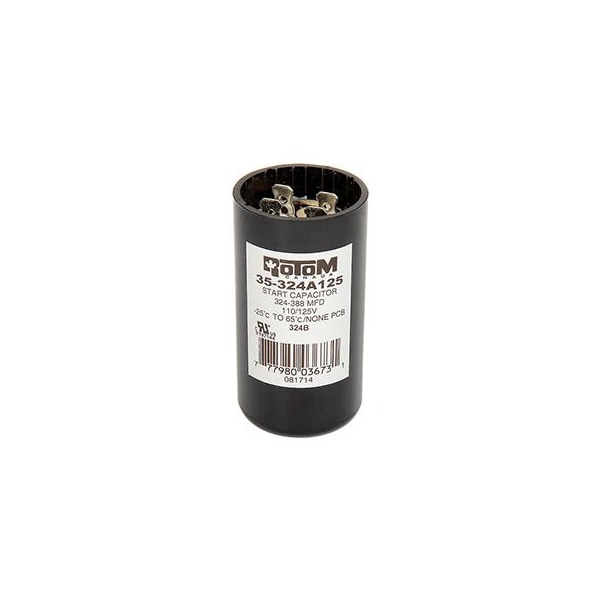 Pem Motors Rotom 324B, 324-388 MFD, 110/125V, Start Capacitor, Round 324B - main